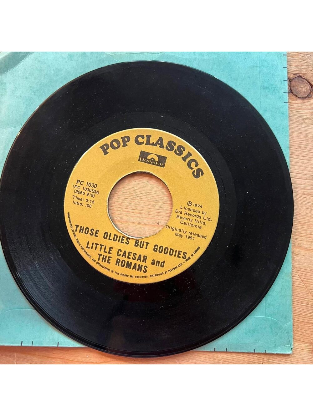 Little Caesar and The Romans/Ton Holden - Those Oldies but Goodies 45rpm VG+ R90